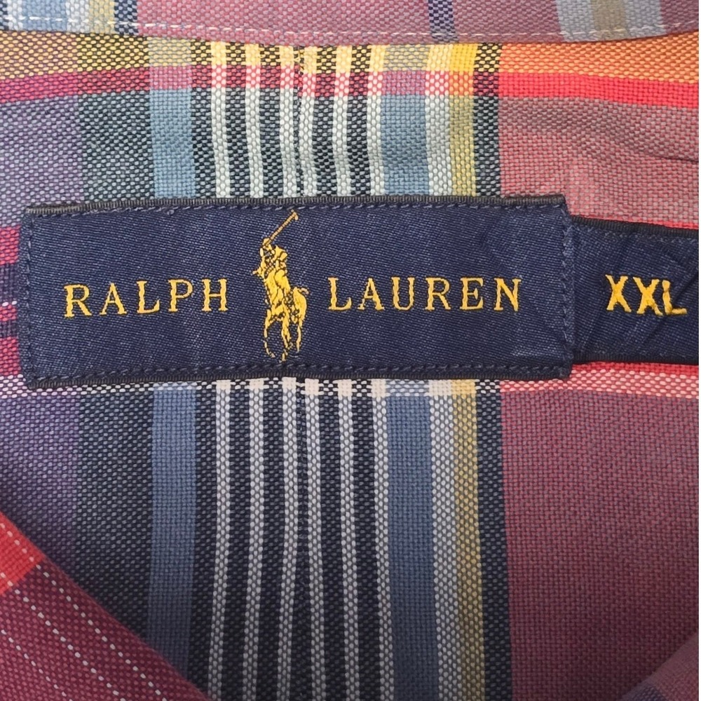 Ralph Lauren Plaid Button Down Shirt Men's XXL Long Sleeve Multicolor Logo - Picture 7 of 9